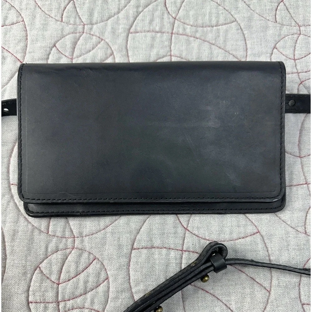 ABLE Karla Black Leather Belt Waist Bag‎ Crossbody Convertible Adjustable Strap